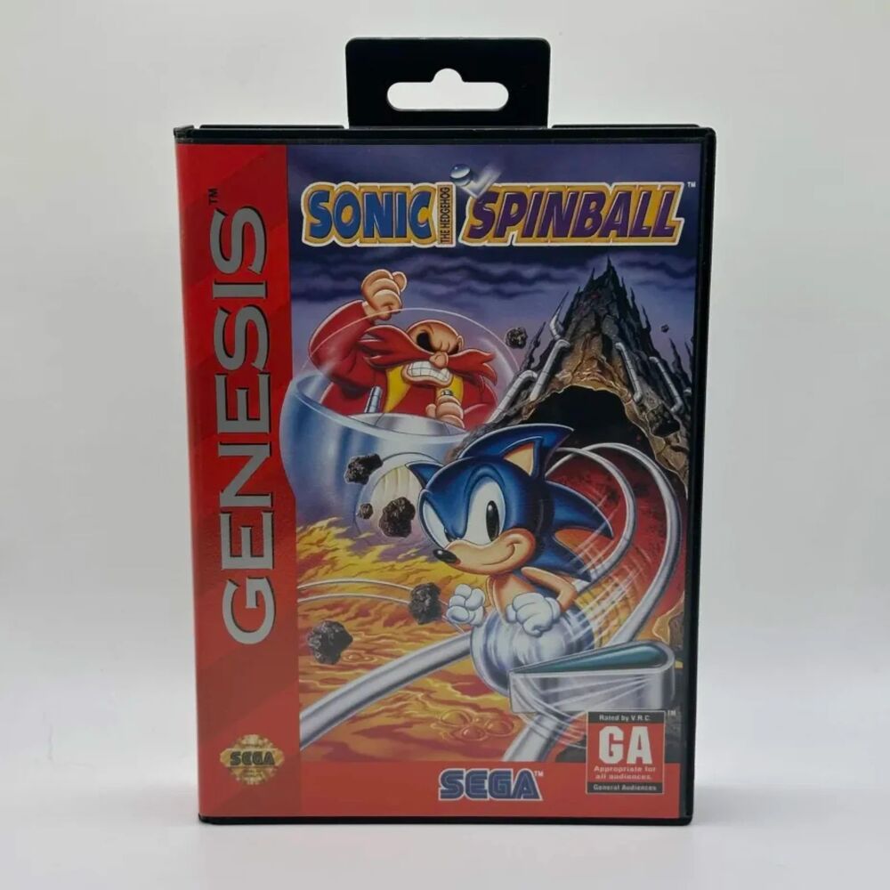 SONIC THE HEDGEHOG SPINBALL - Sega Genesis - CIB W/ Jurassic Park Poster
